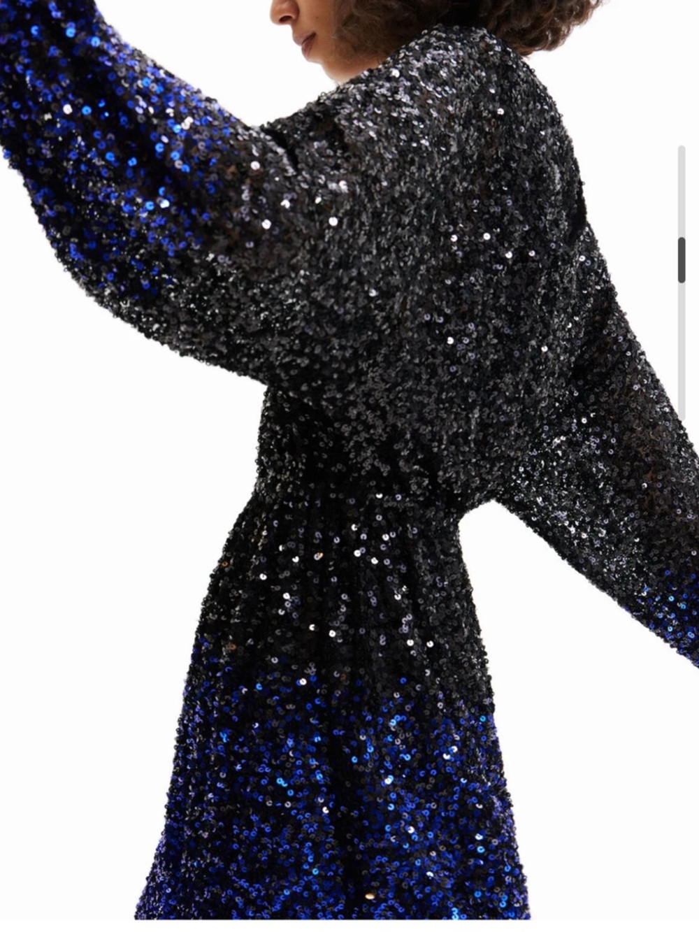 Desigual Black and Blue Sequin Tunic Top